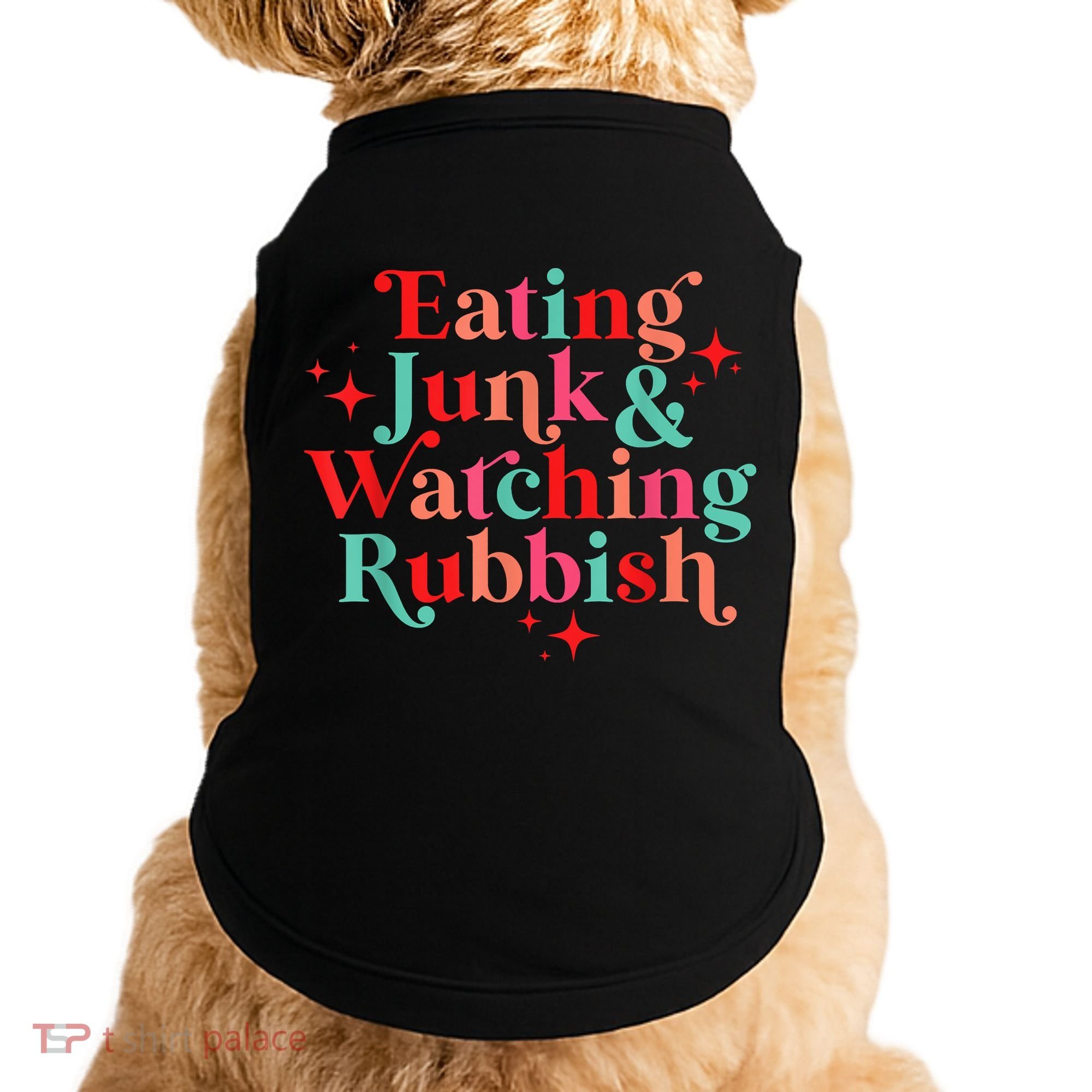 Eating Junk & Watching Rubbish Funny Christmas Doggie Tank