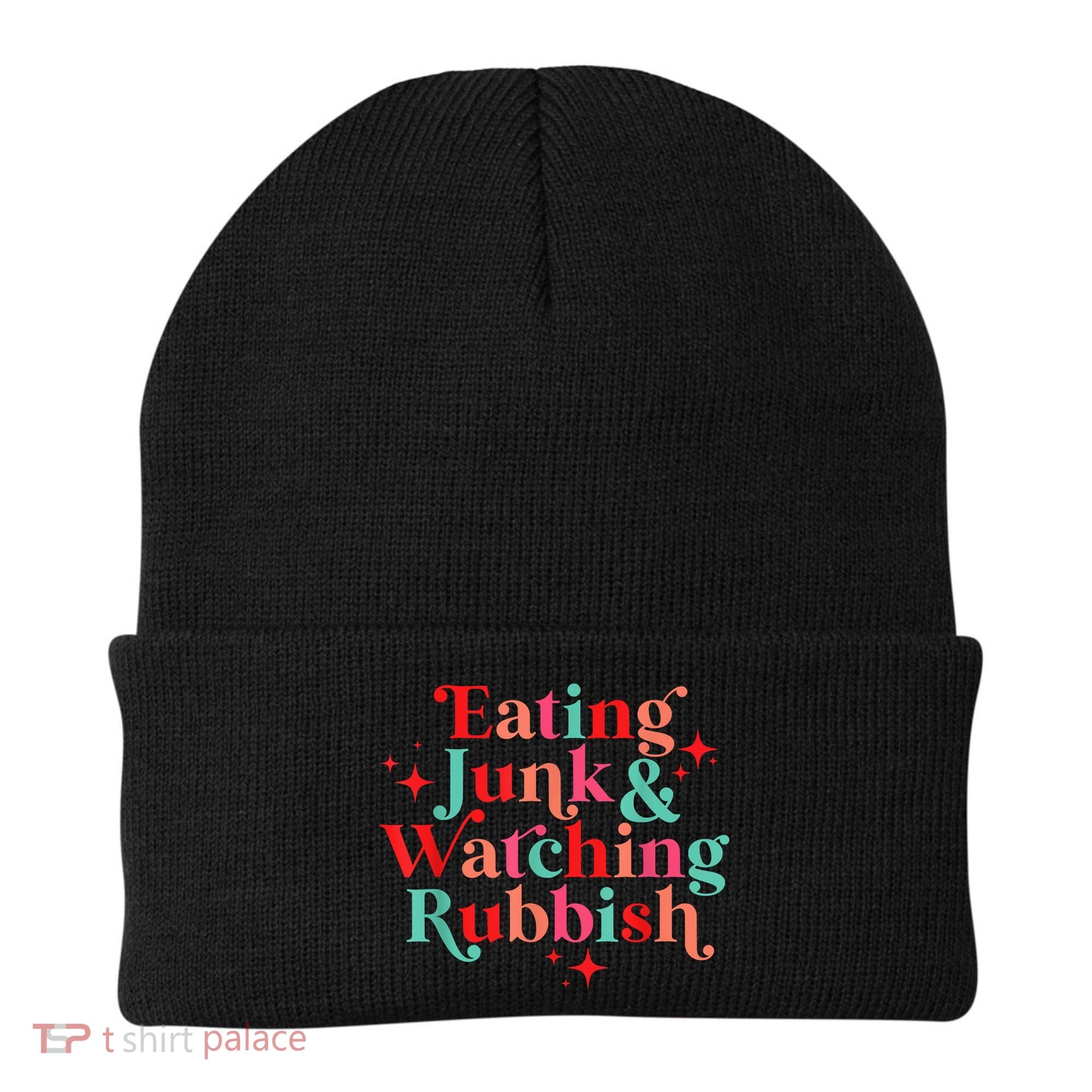 Eating Junk & Watching Rubbish Funny Christmas Beanie