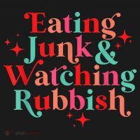 Eating Junk & Watching Rubbish Funny Christmas Women's Hoodie thumb 2