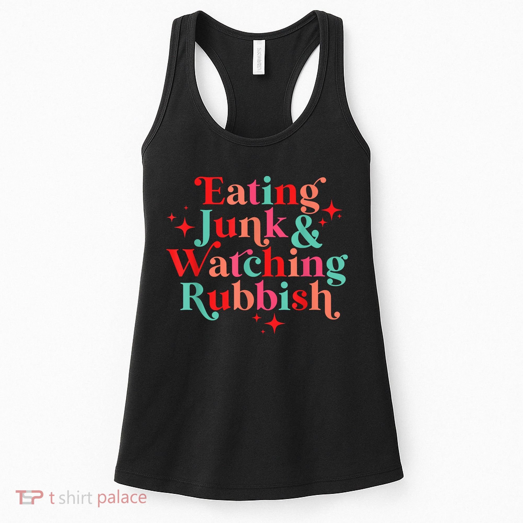 Eating Junk & Watching Rubbish Funny Christmas Women's Tank Top