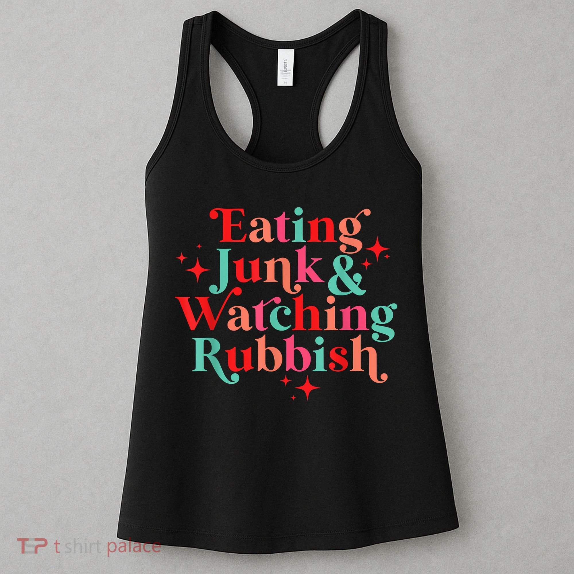 Eating Junk & Watching Rubbish Funny Christmas Women's Tank Top