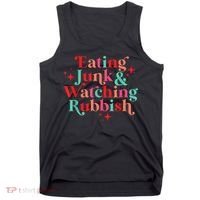 Eating Junk & Watching Rubbish Funny Christmas Tank Top thumb 0
