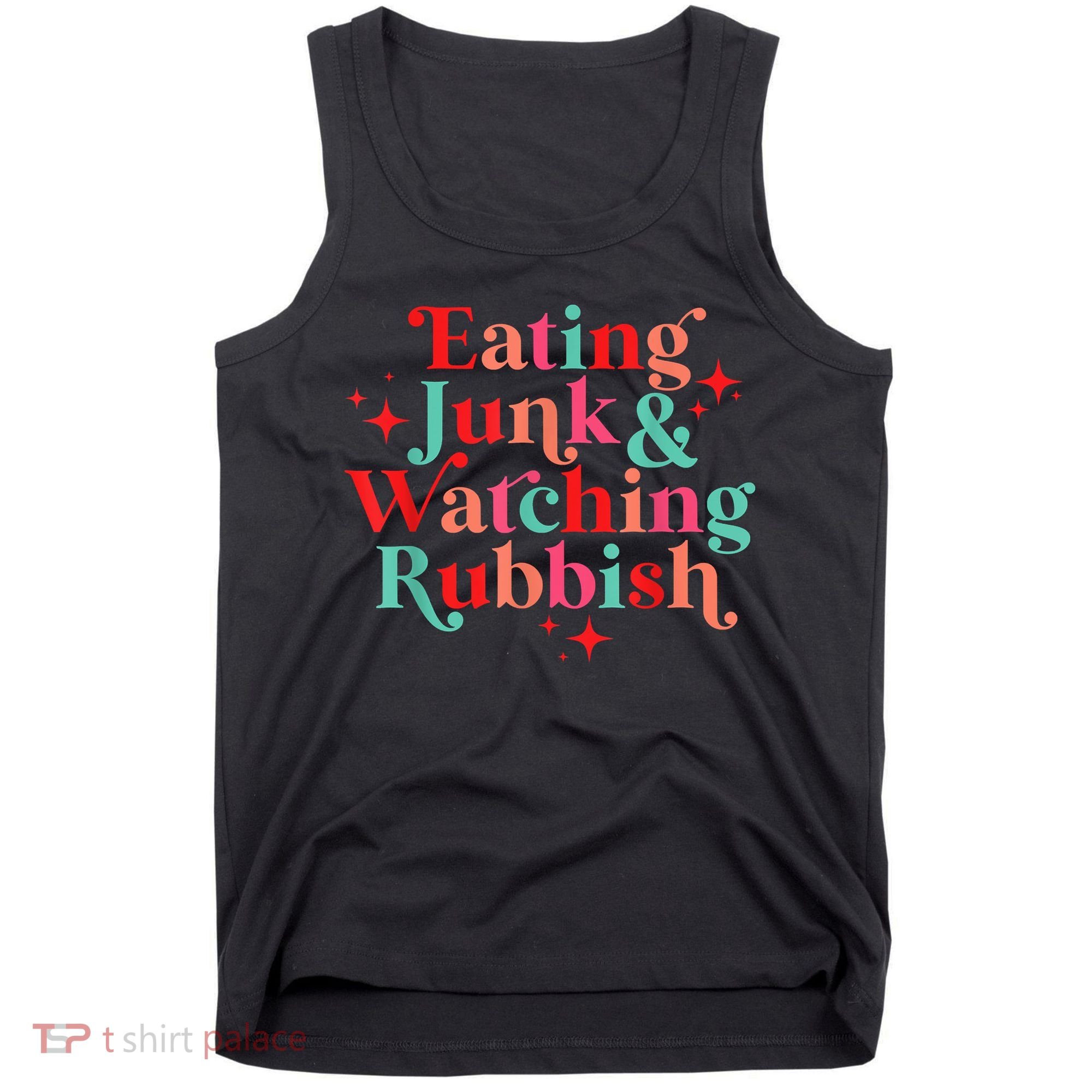 Eating Junk & Watching Rubbish Funny Christmas Tank Top