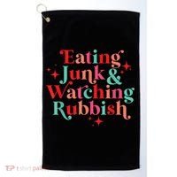 Eating Junk & Watching Rubbish Funny Christmas Golf Towel thumb 0