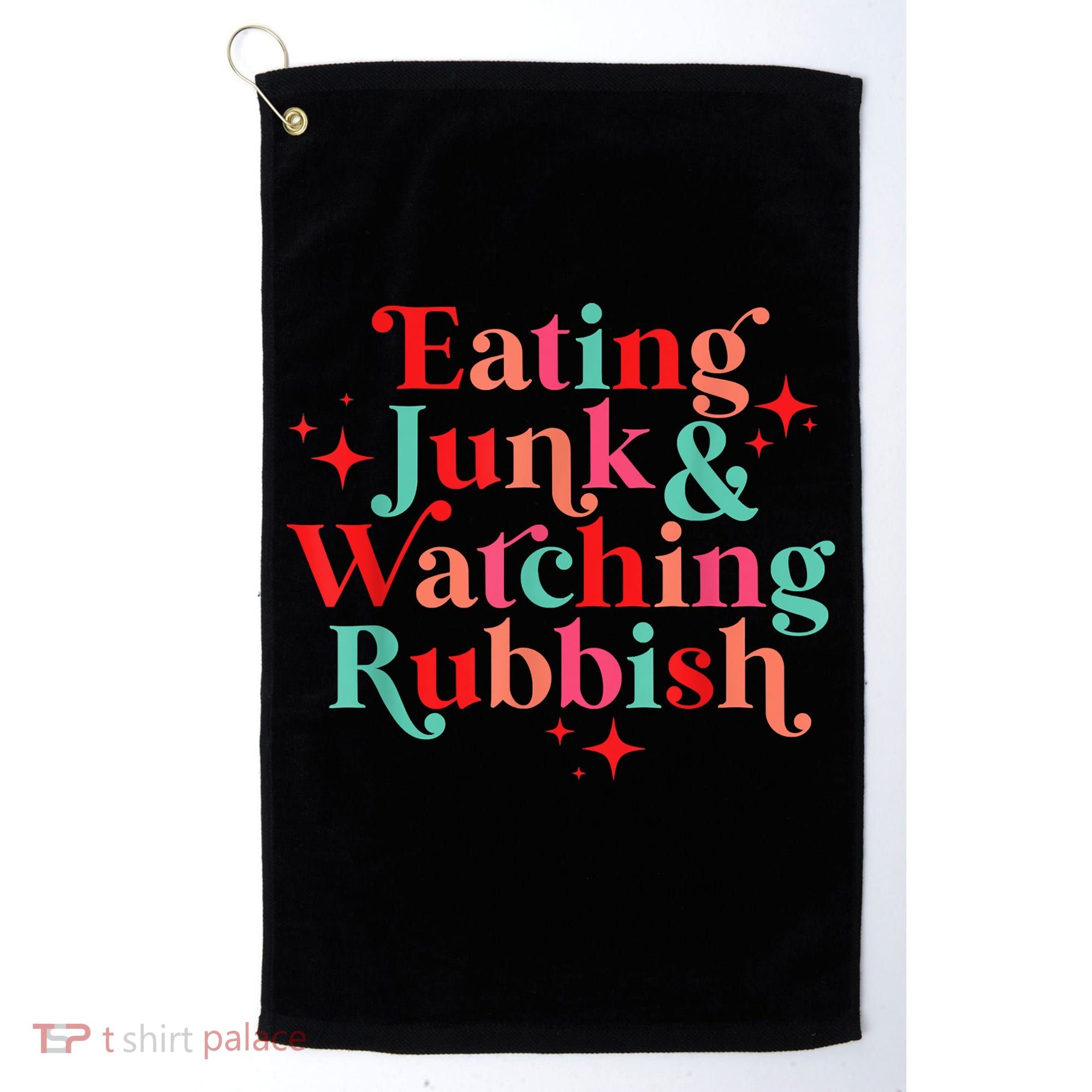 Eating Junk & Watching Rubbish Funny Christmas Golf Towel