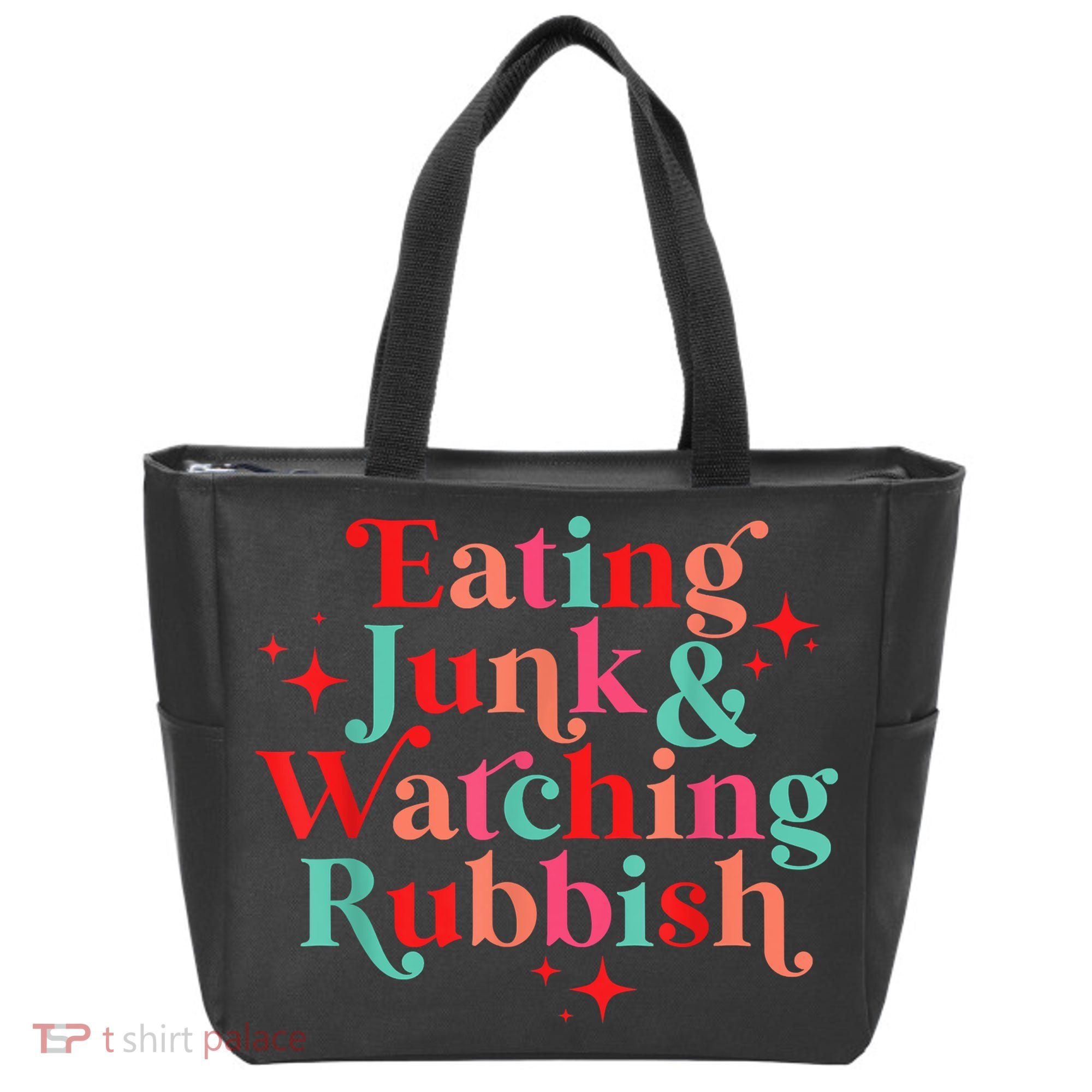 Eating Junk & Watching Rubbish Funny Christmas Tote Bag