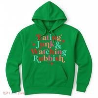 Eating Junk & Watching Rubbish Funny Christmas Hoodie thumb 0