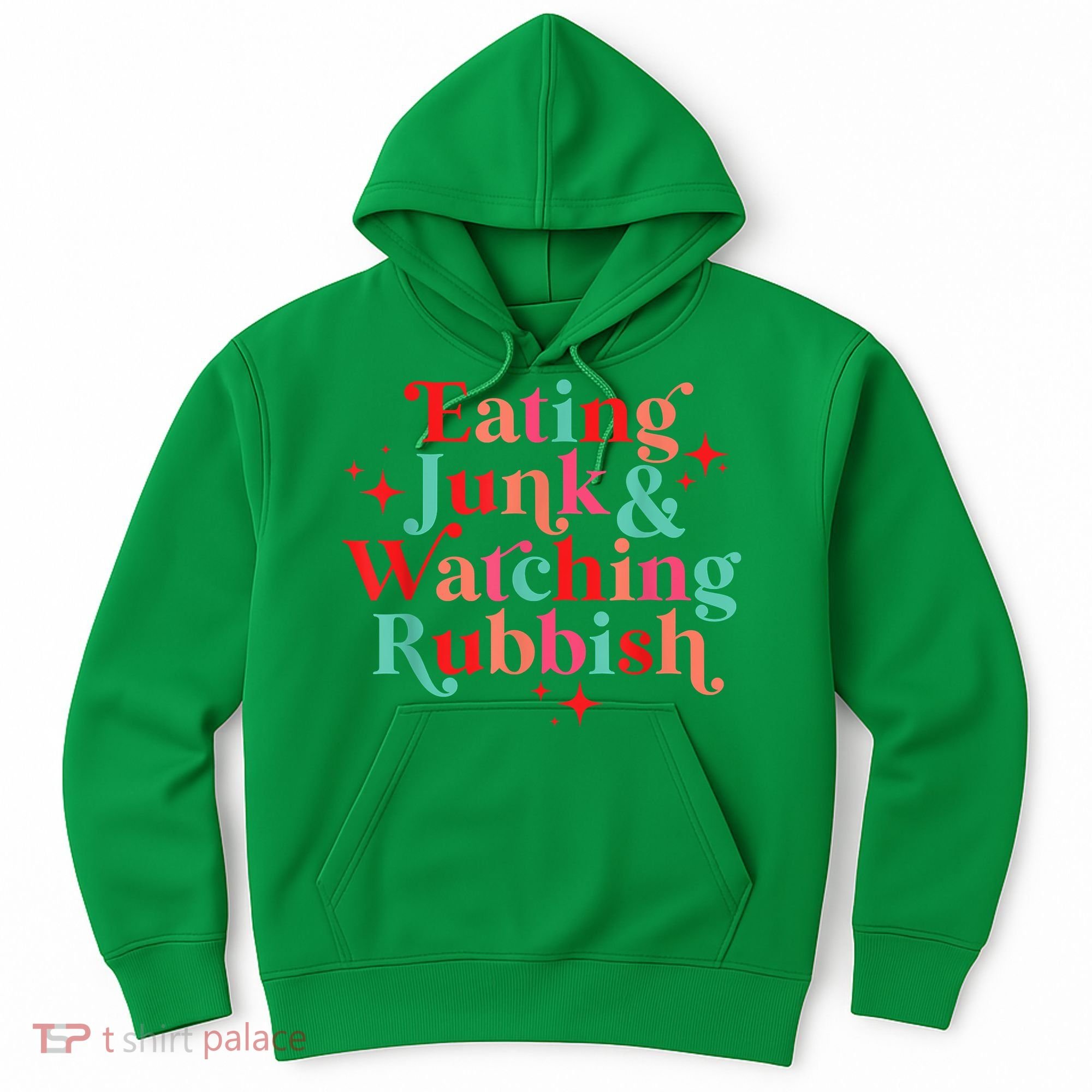 Eating Junk & Watching Rubbish Funny Christmas Hoodie