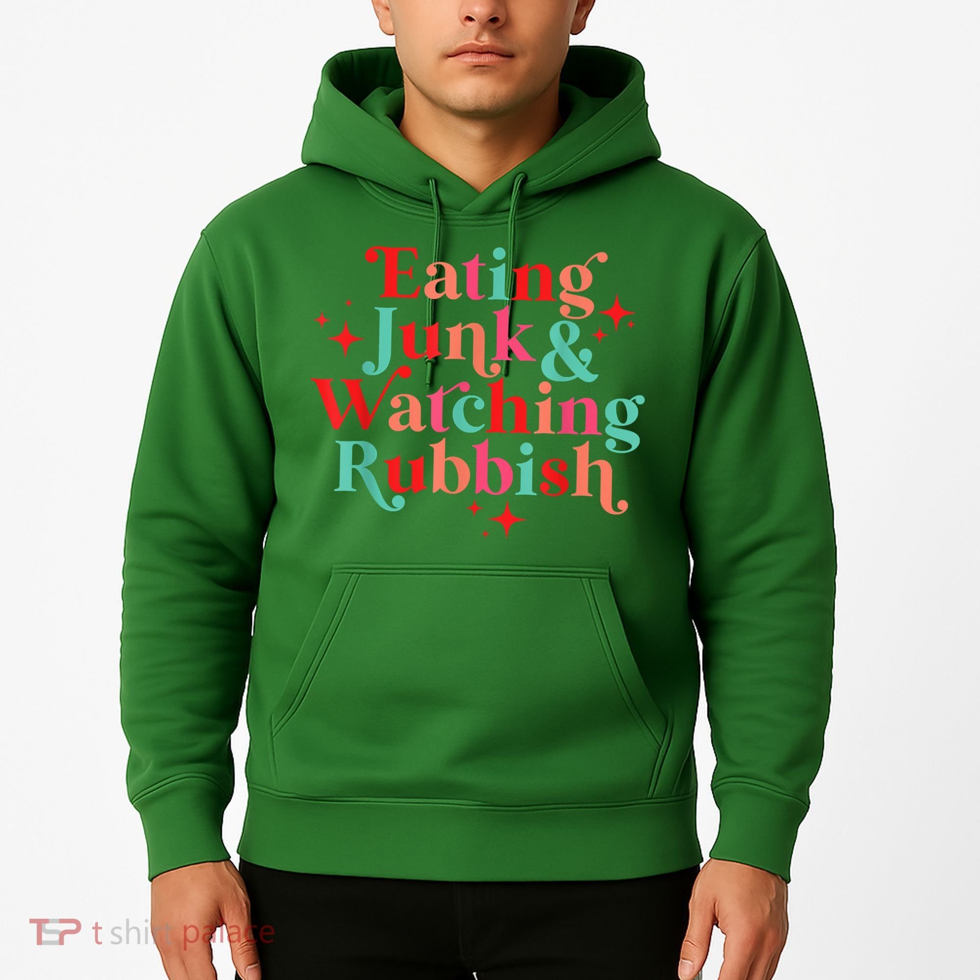 Eating Junk & Watching Rubbish Funny Christmas Hoodie