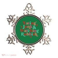 Eating Junk & Watching Rubbish Funny Christmas Ornament thumb 0