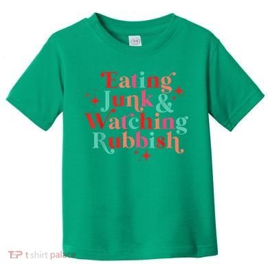Eating Junk & Watching Rubbish Funny Christmas Toddler T-Shirt