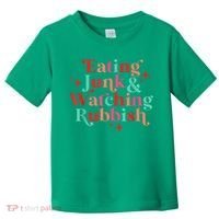 Eating Junk & Watching Rubbish Funny Christmas Toddler T-Shirt thumb 0