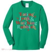 Eating Junk & Watching Rubbish Funny Christmas Kids Long Sleeve Shirt thumb 0