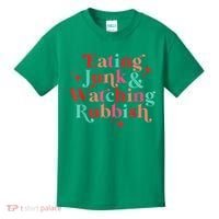 Eating Junk & Watching Rubbish Funny Christmas Kids T-Shirt thumb 0