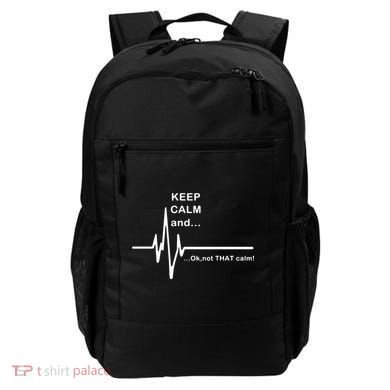 ECG Keep Calm And... Hilarious Heart Rate Backpack