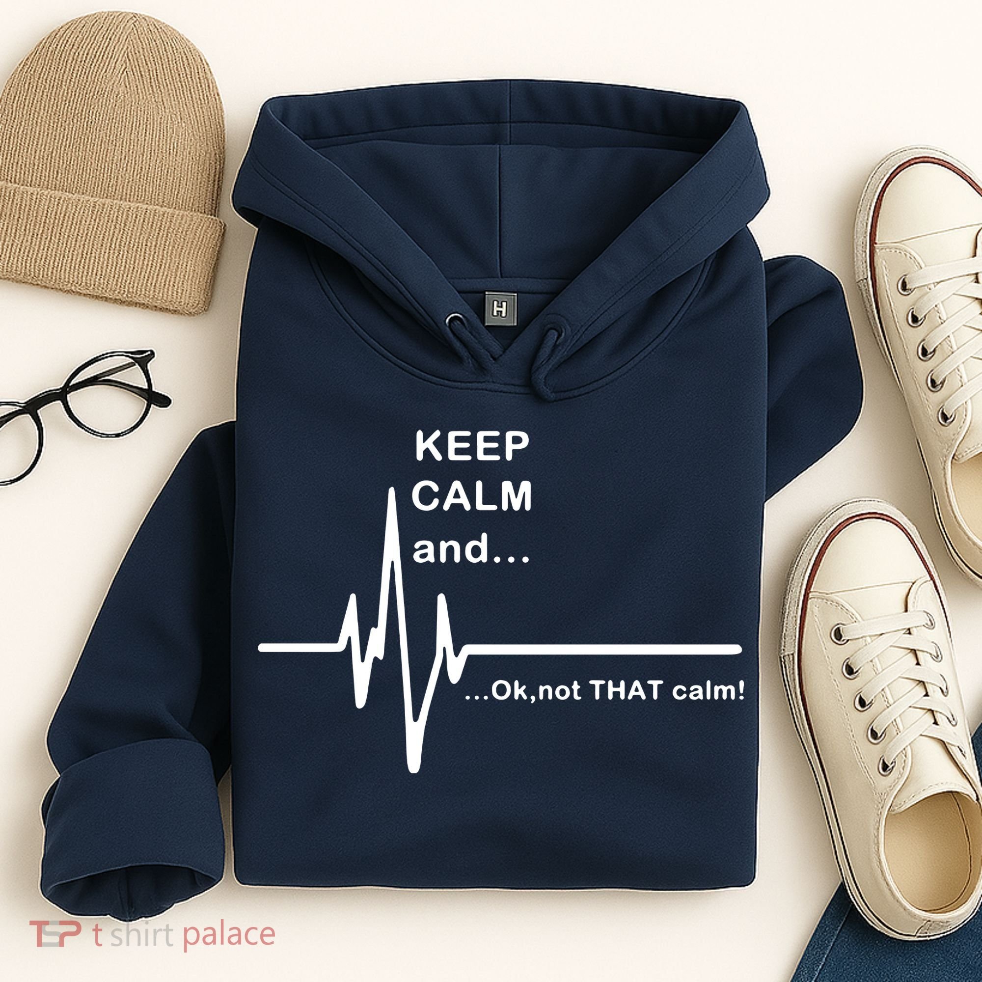 ECG Keep Calm And... Hilarious Heart Rate Hoodie