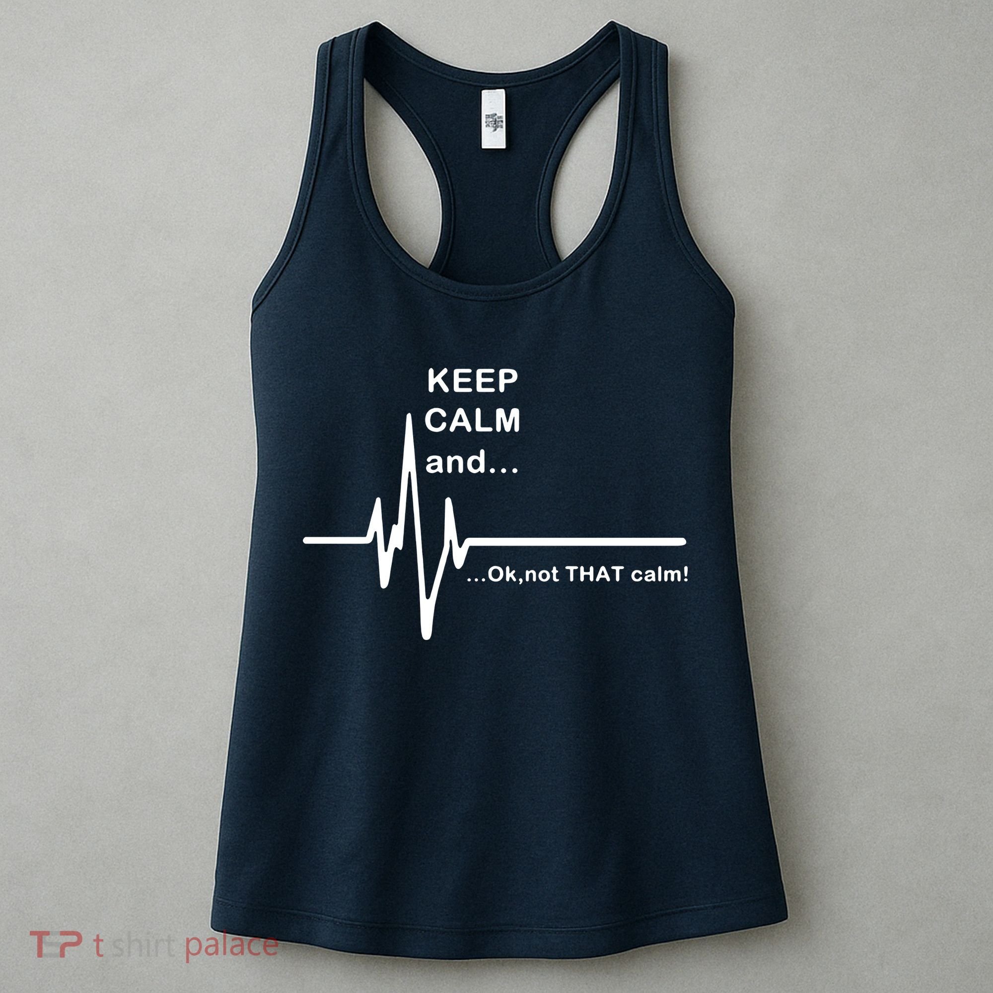 ECG Keep Calm And... Hilarious Heart Rate Women's Tank Top