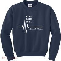 ECG Keep Calm And... Hilarious Heart Rate Kids Sweatshirt thumb 0