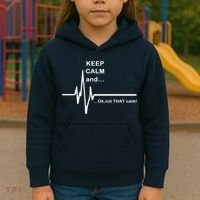ECG Keep Calm And... Hilarious Heart Rate Kids Hoodie thumb 3