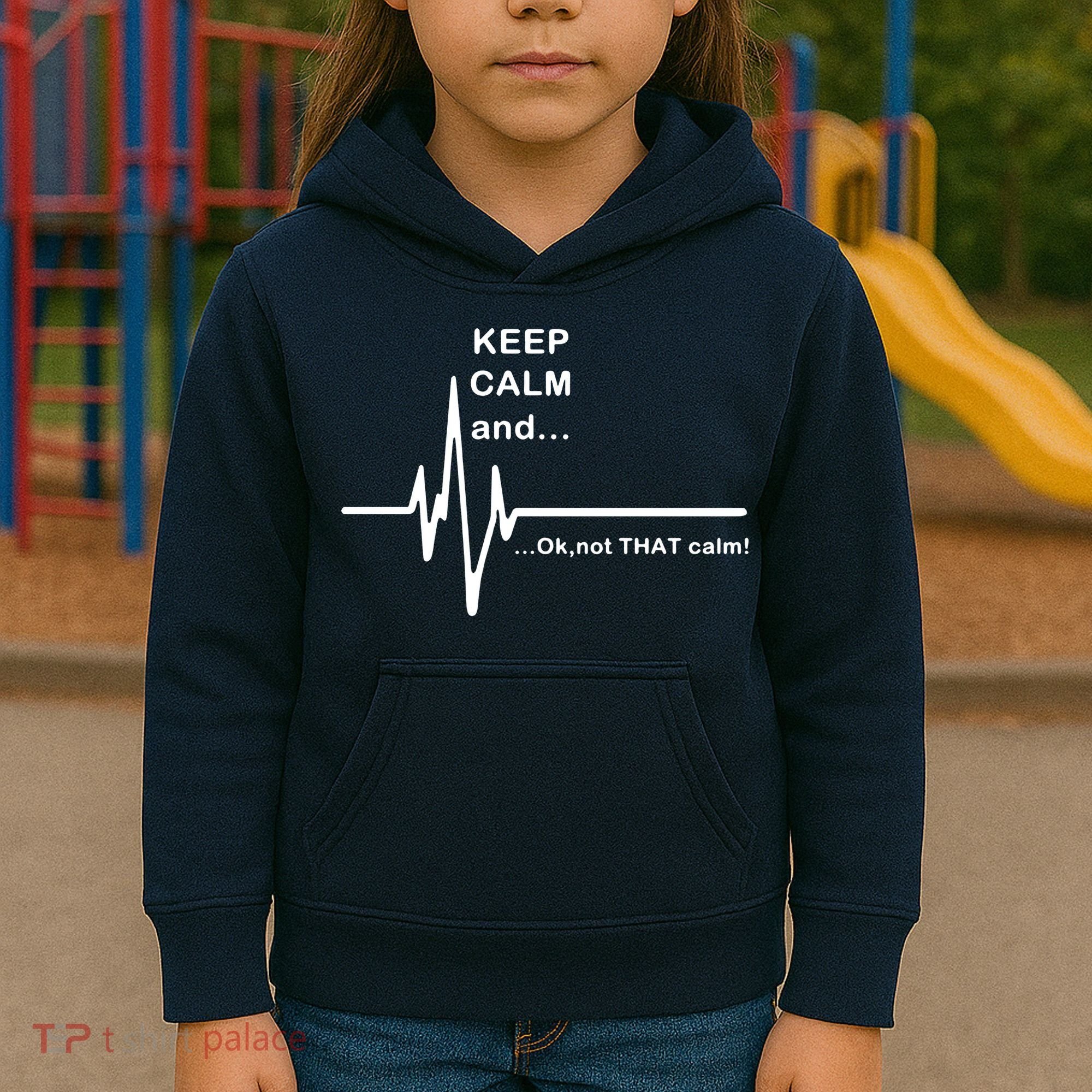 ECG Keep Calm And... Hilarious Heart Rate Kids Hoodie
