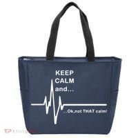 ECG Keep Calm And... Hilarious Heart Rate Tote Bag thumb 0