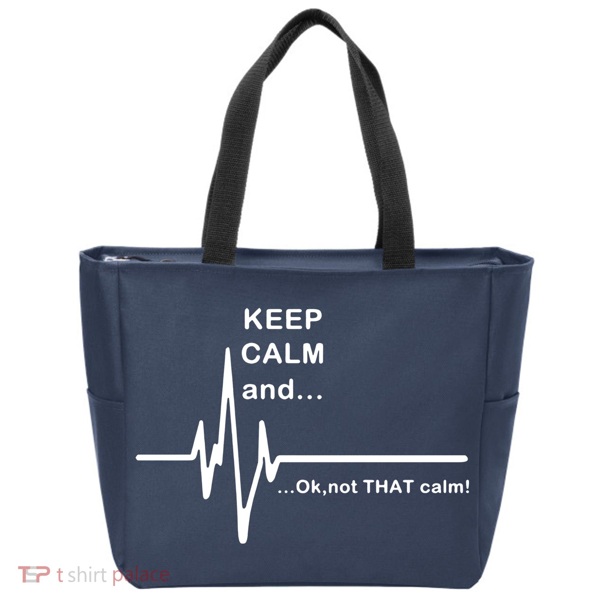 ECG Keep Calm And... Hilarious Heart Rate Tote Bag