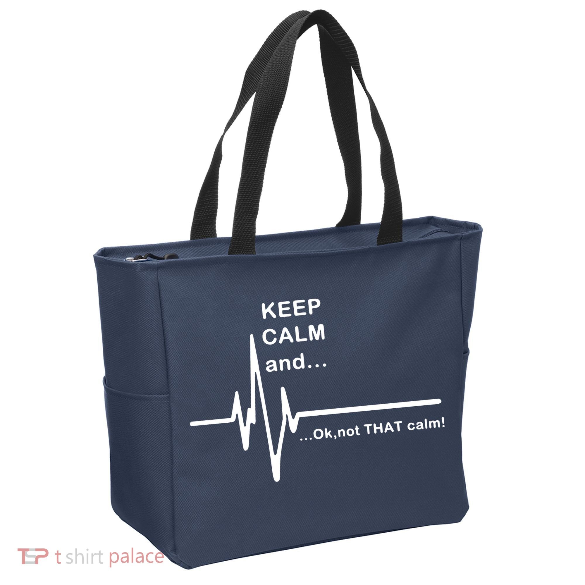 ECG Keep Calm And... Hilarious Heart Rate Tote Bag