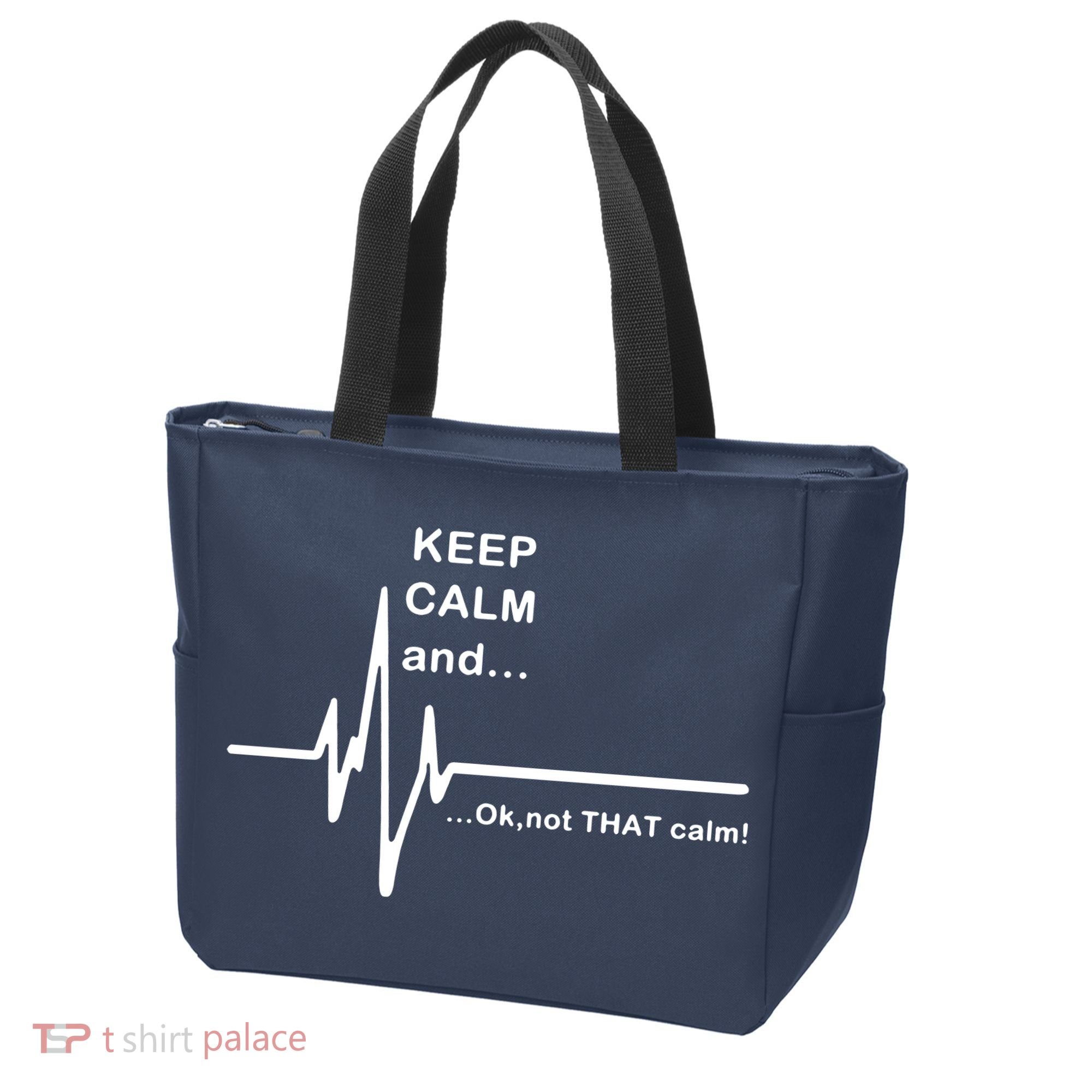 ECG Keep Calm And... Hilarious Heart Rate Tote Bag