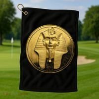 Egyptian King Pharoah Coin King Tut Golf Towel thumb 1