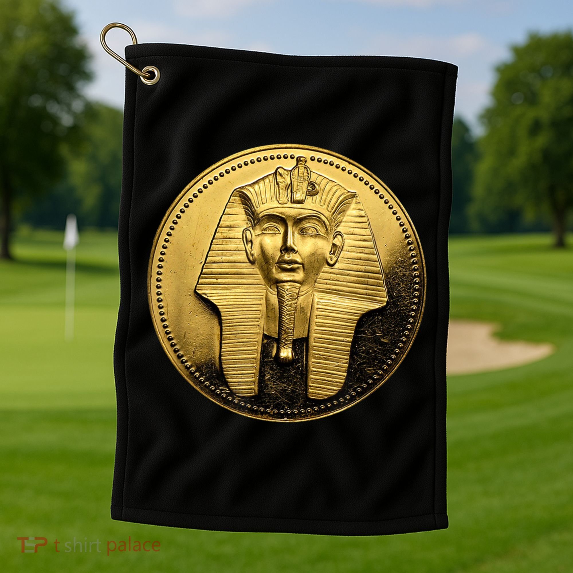 Egyptian King Pharoah Coin King Tut Golf Towel