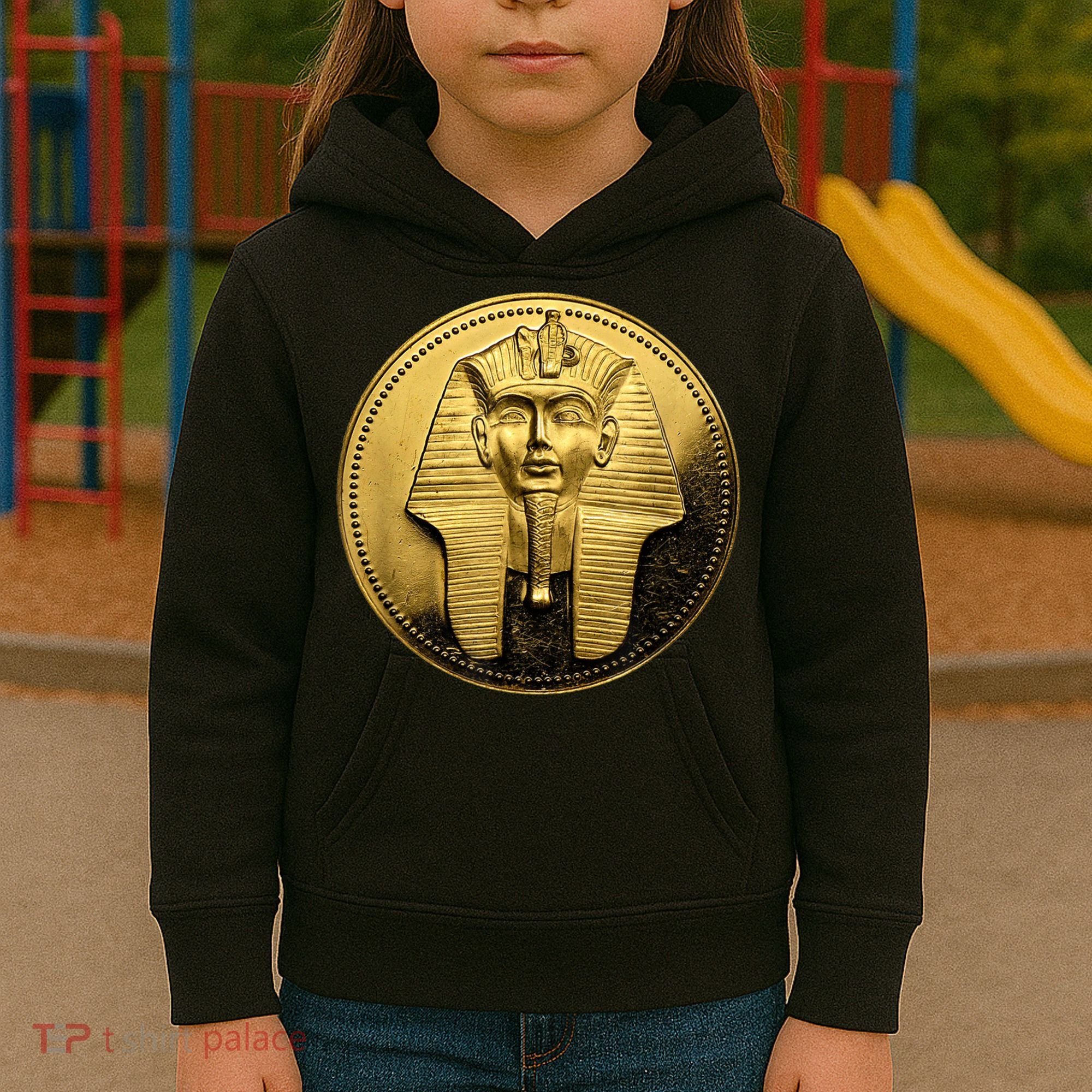 Egyptian King Pharoah Coin King Tut Kids Hoodie