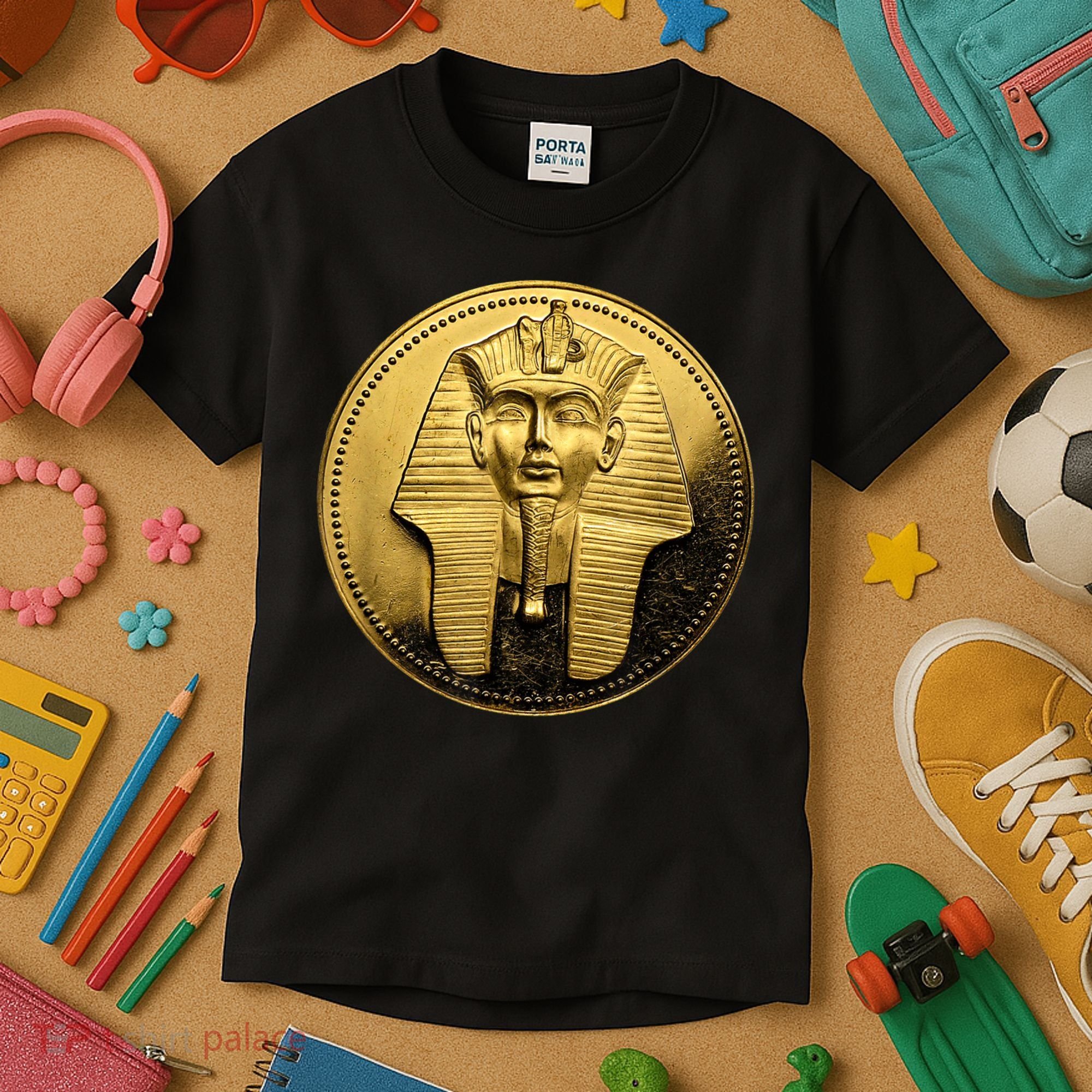 Egyptian King Pharoah Coin King Tut Kids T-Shirt