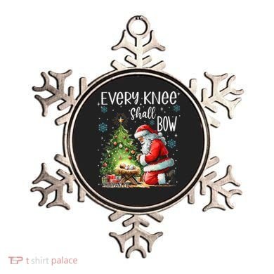 Every Knee Shall Bow Santa Christmas Nativity Scene Xmas Ornament
