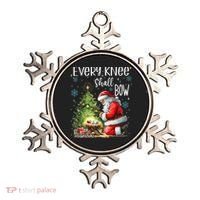 Every Knee Shall Bow Santa Christmas Nativity Scene Xmas Ornament thumb 0