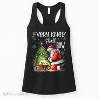 Every Knee Shall Bow Santa Christmas Nativity Scene Xmas Women's Tank Top thumb 0