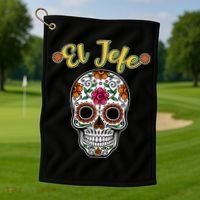 El Jefe Dia De Los Muertos Golf Towel thumb 1