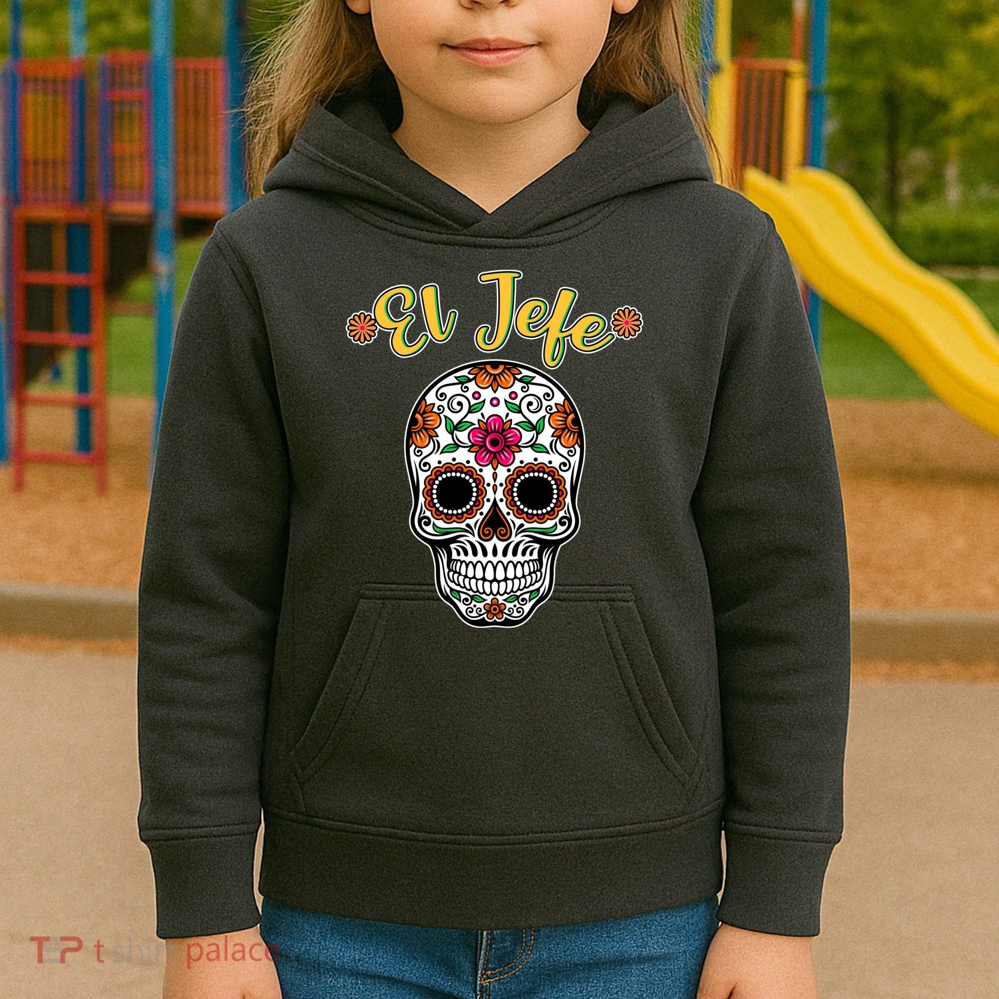 El Jefe Dia De Los Muertos Kids Hoodie