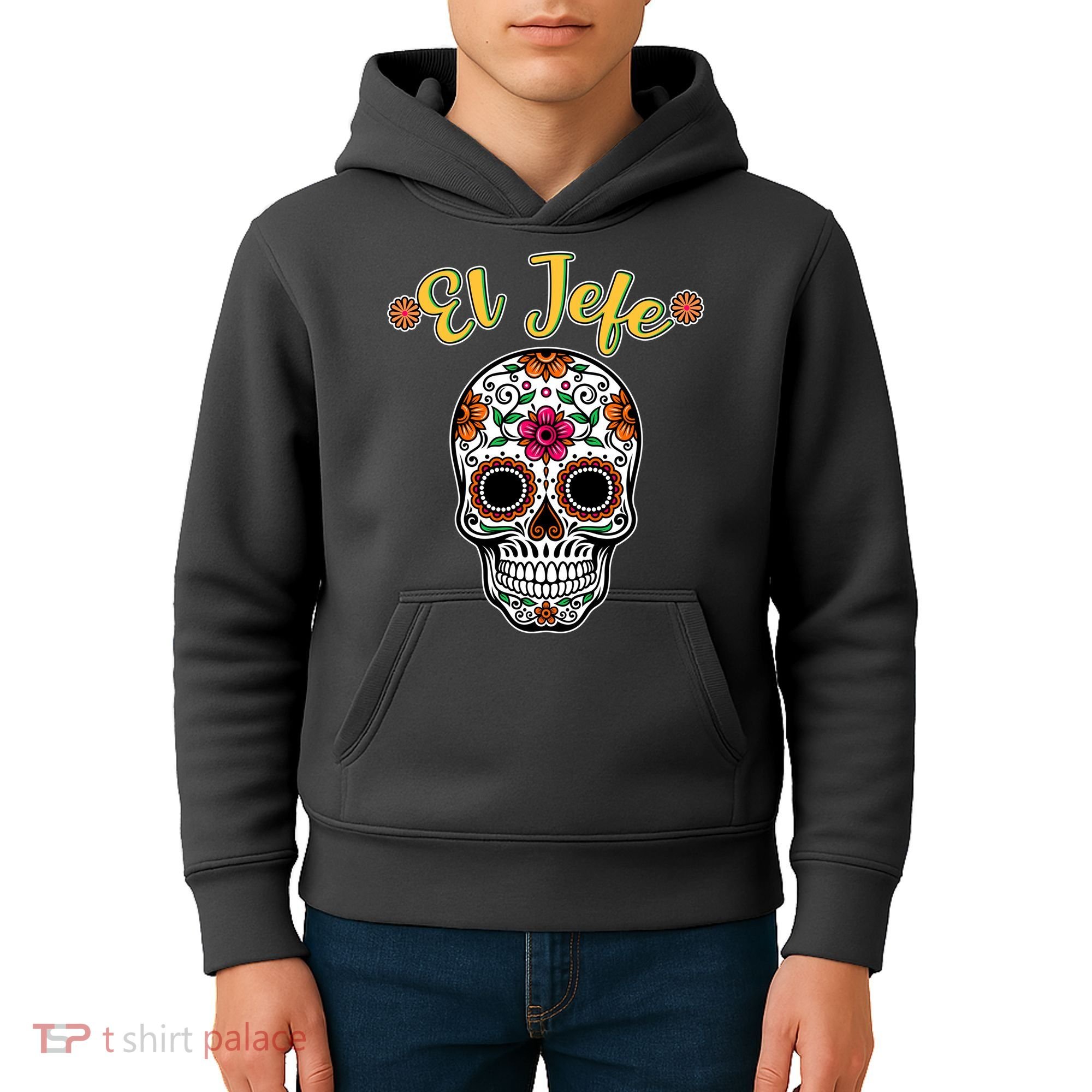 El Jefe Dia De Los Muertos Kids Hoodie