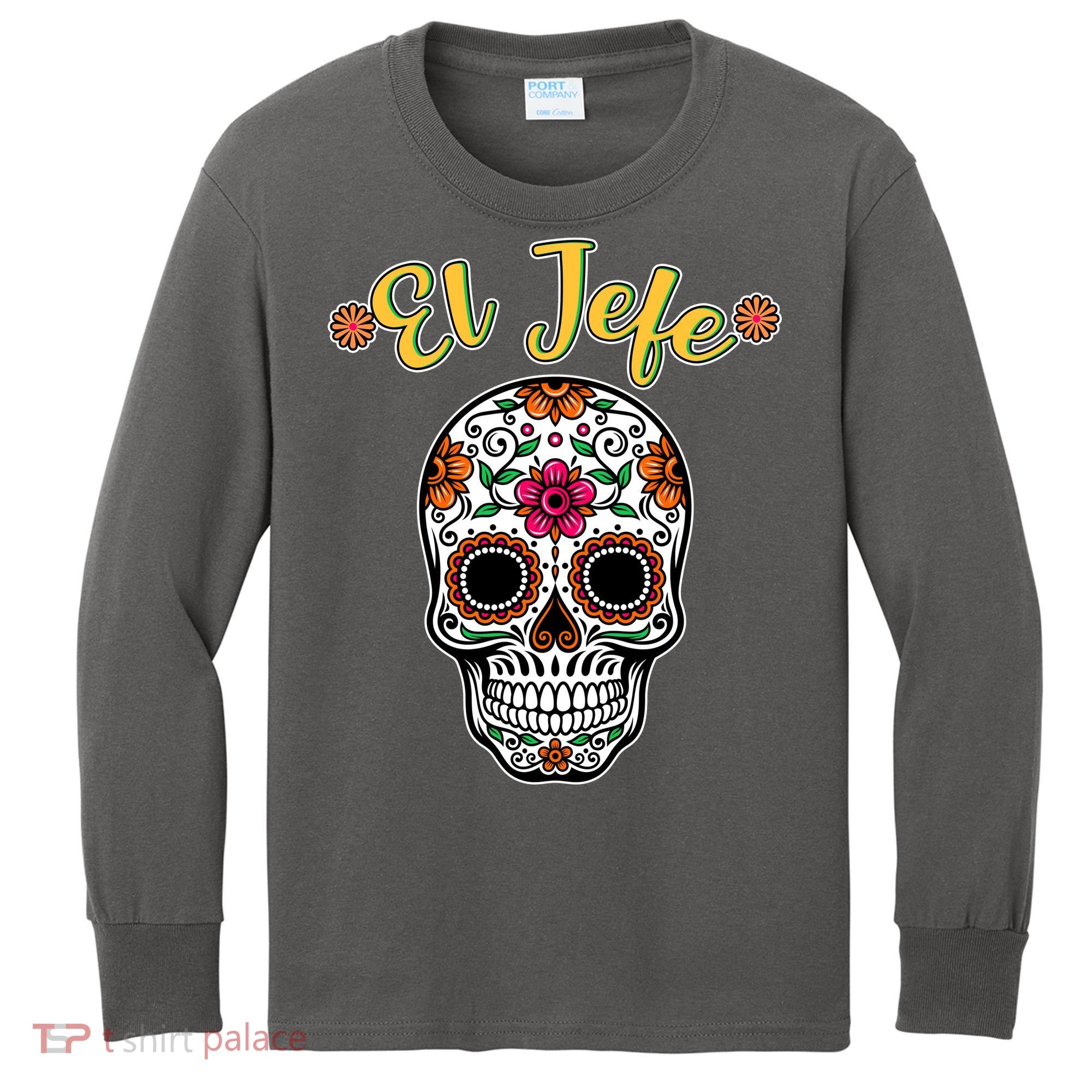 El Jefe Dia De Los Muertos Kids Long Sleeve Shirt