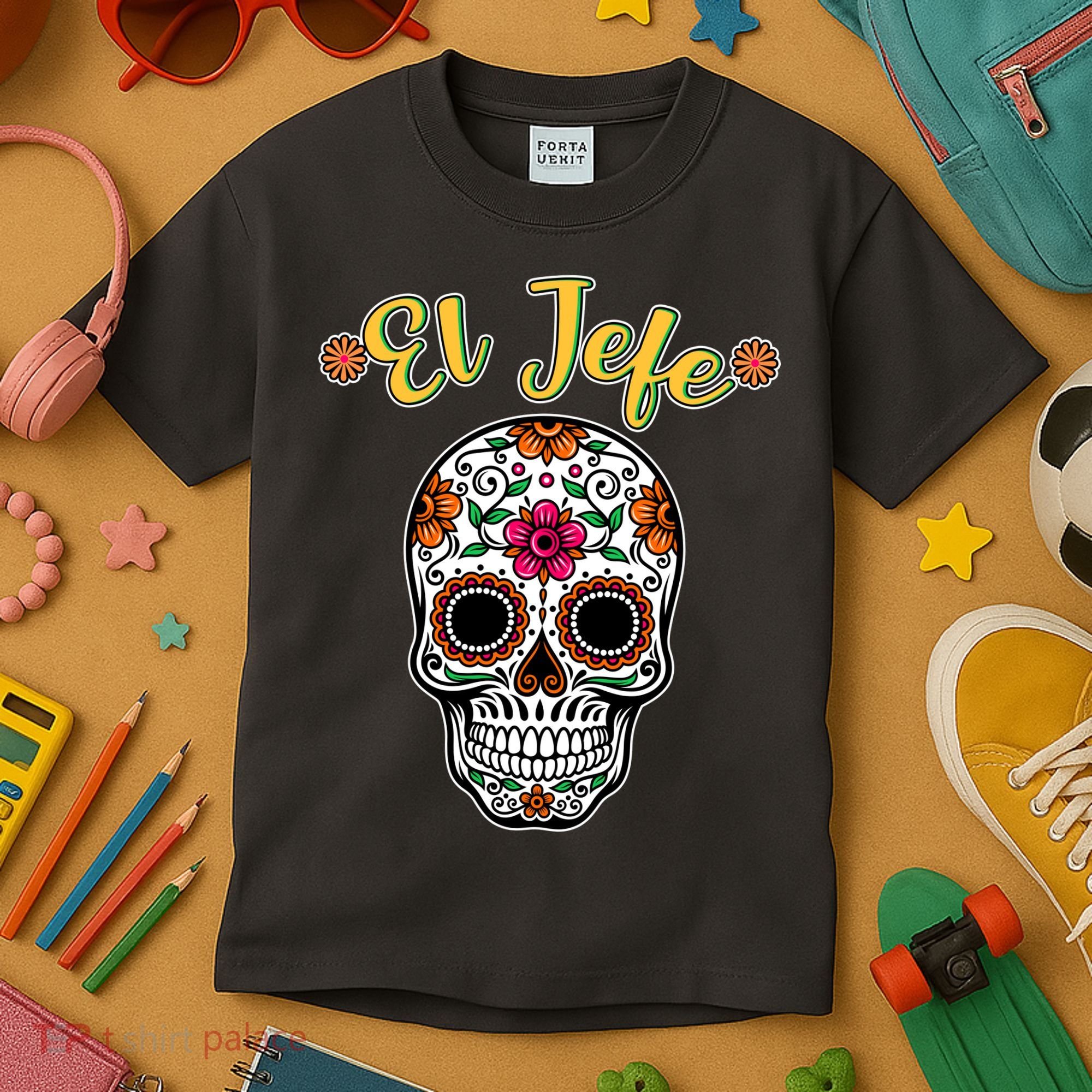 El Jefe Dia De Los Muertos Kids T-Shirt