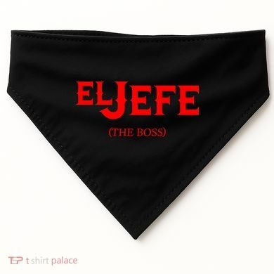 El Jefe (The Boss) Funny Text Logo USA-Made Doggie Bandana