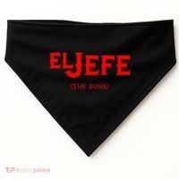 El Jefe (The Boss) Funny Text Logo USA-Made Doggie Bandana thumb 0