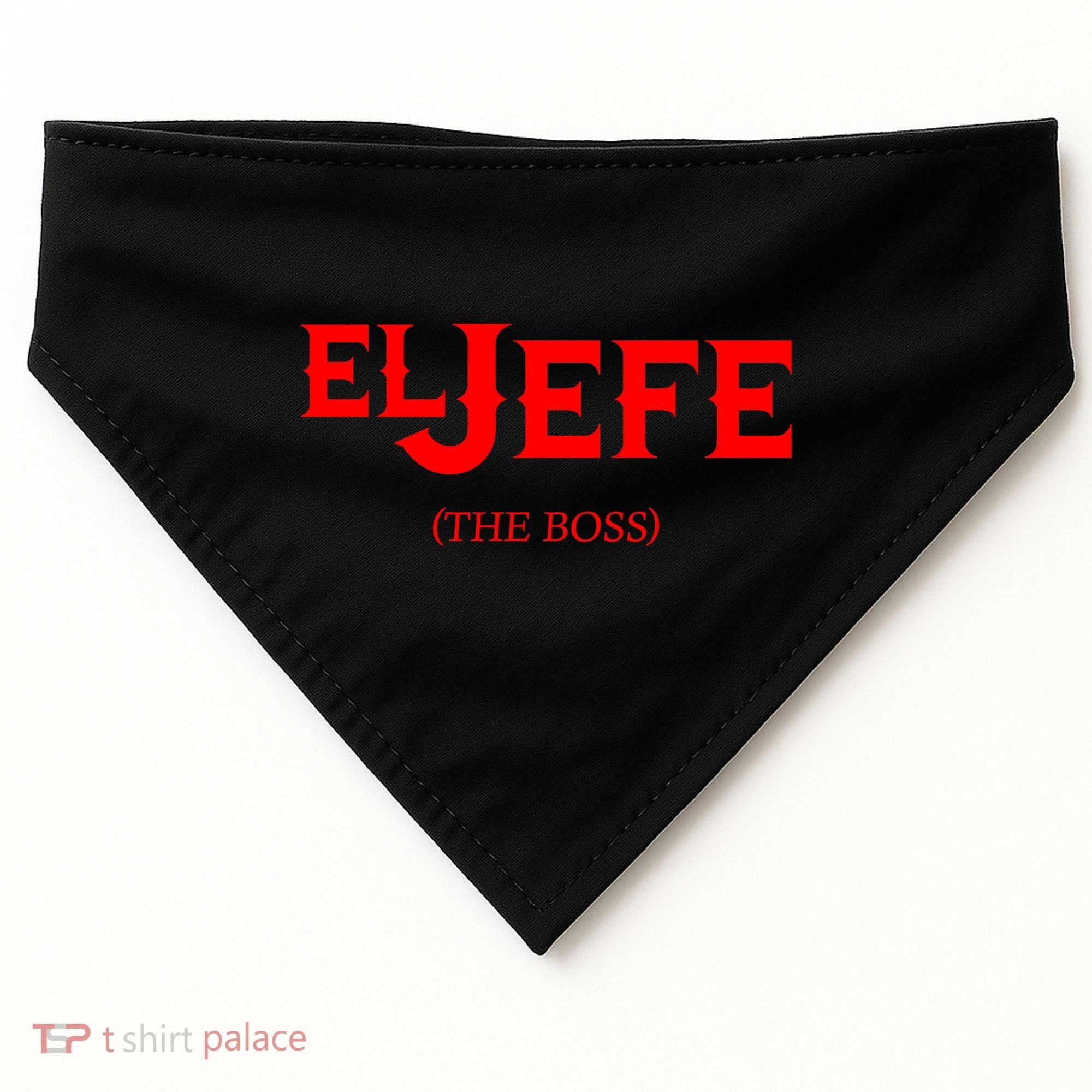 El Jefe (The Boss) Funny Text Logo USA-Made Doggie Bandana