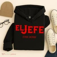 El Jefe (The Boss) Funny Text Logo Hoodie thumb 4