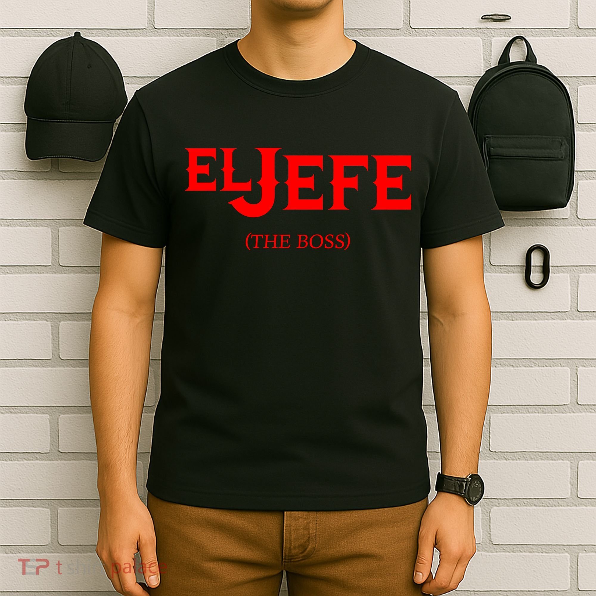 El Jefe (The Boss) Funny Text Logo T-Shirt