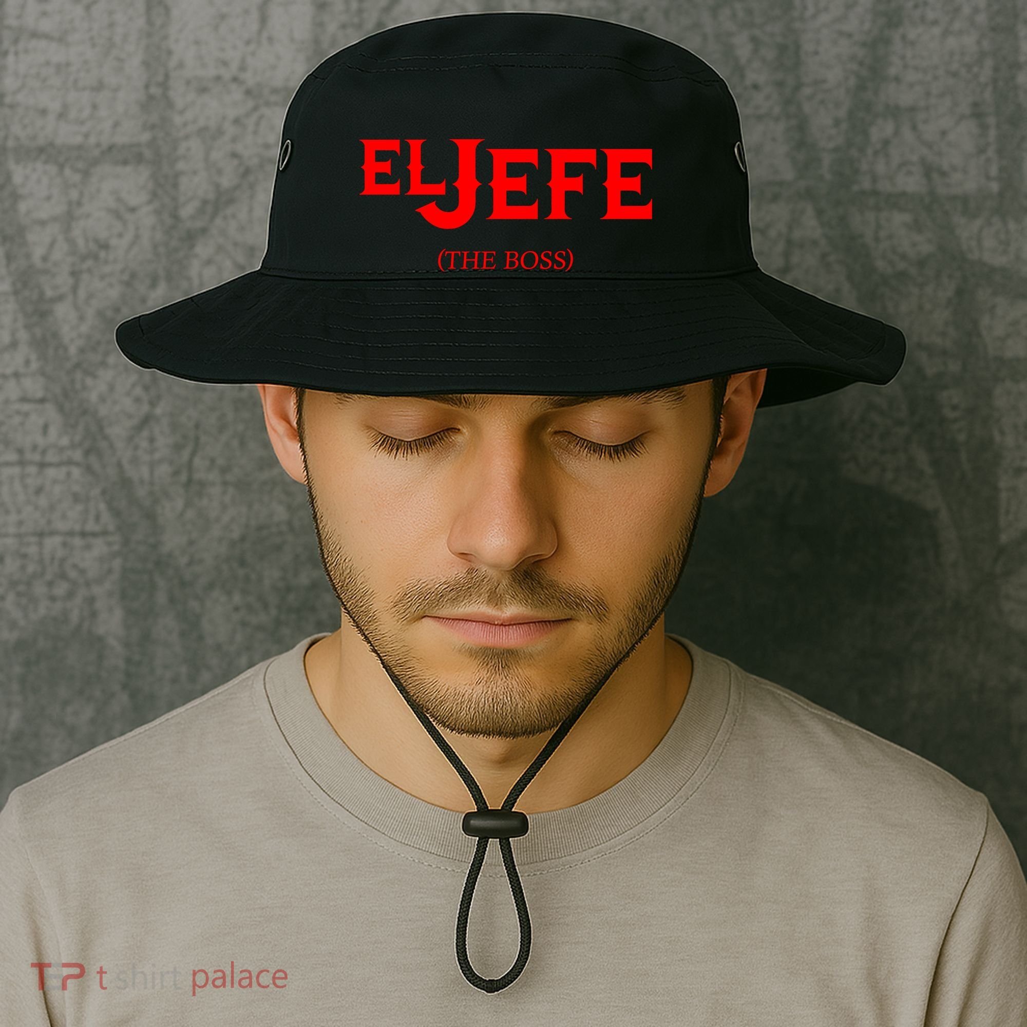 El Jefe (The Boss) Funny Text Logo Bucket Hat