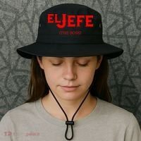 El Jefe (The Boss) Funny Text Logo Bucket Hat thumb 3