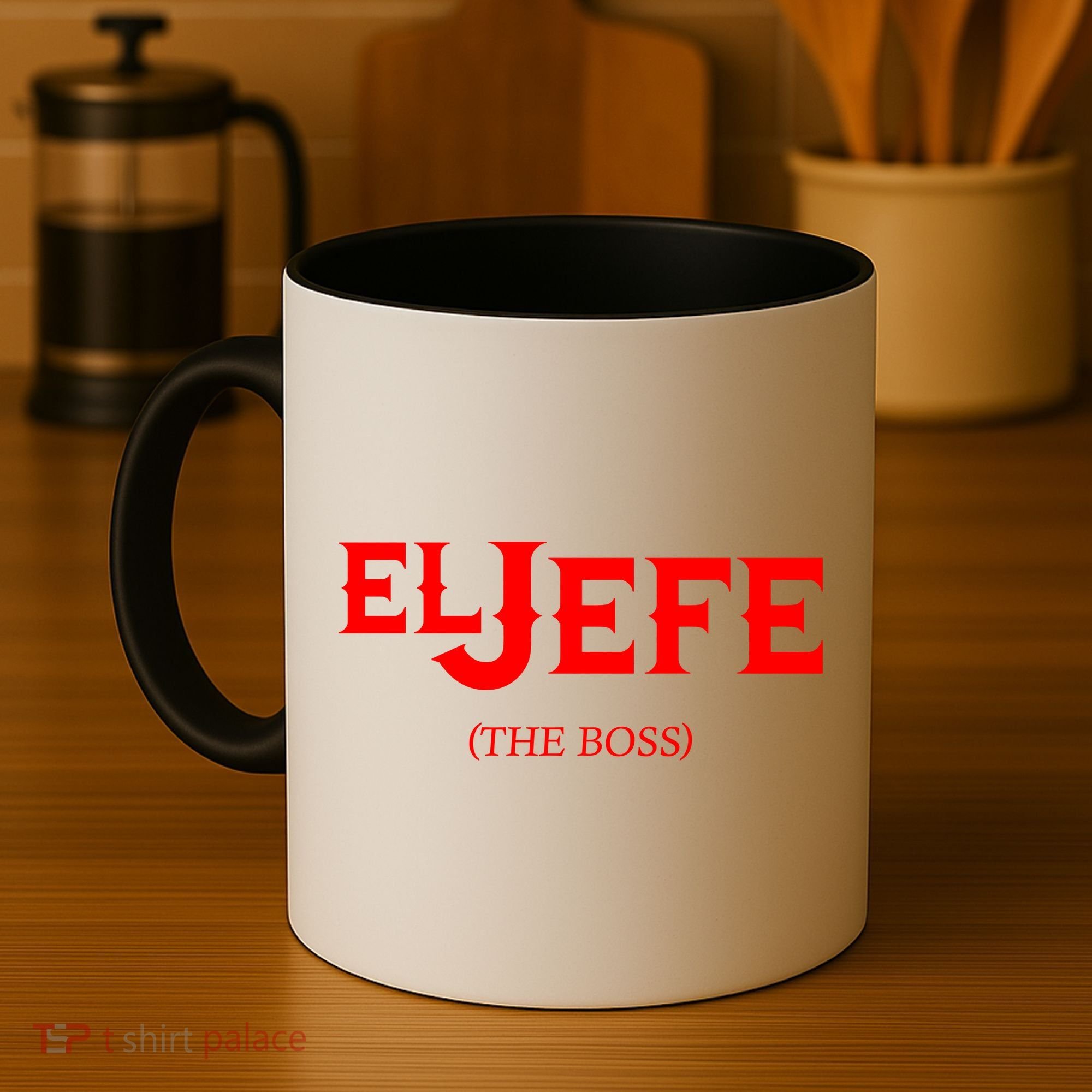 El Jefe (The Boss) Funny Text Logo Coffee Mug