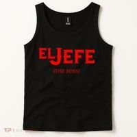 El Jefe (The Boss) Funny Text Logo Tank Top thumb 2