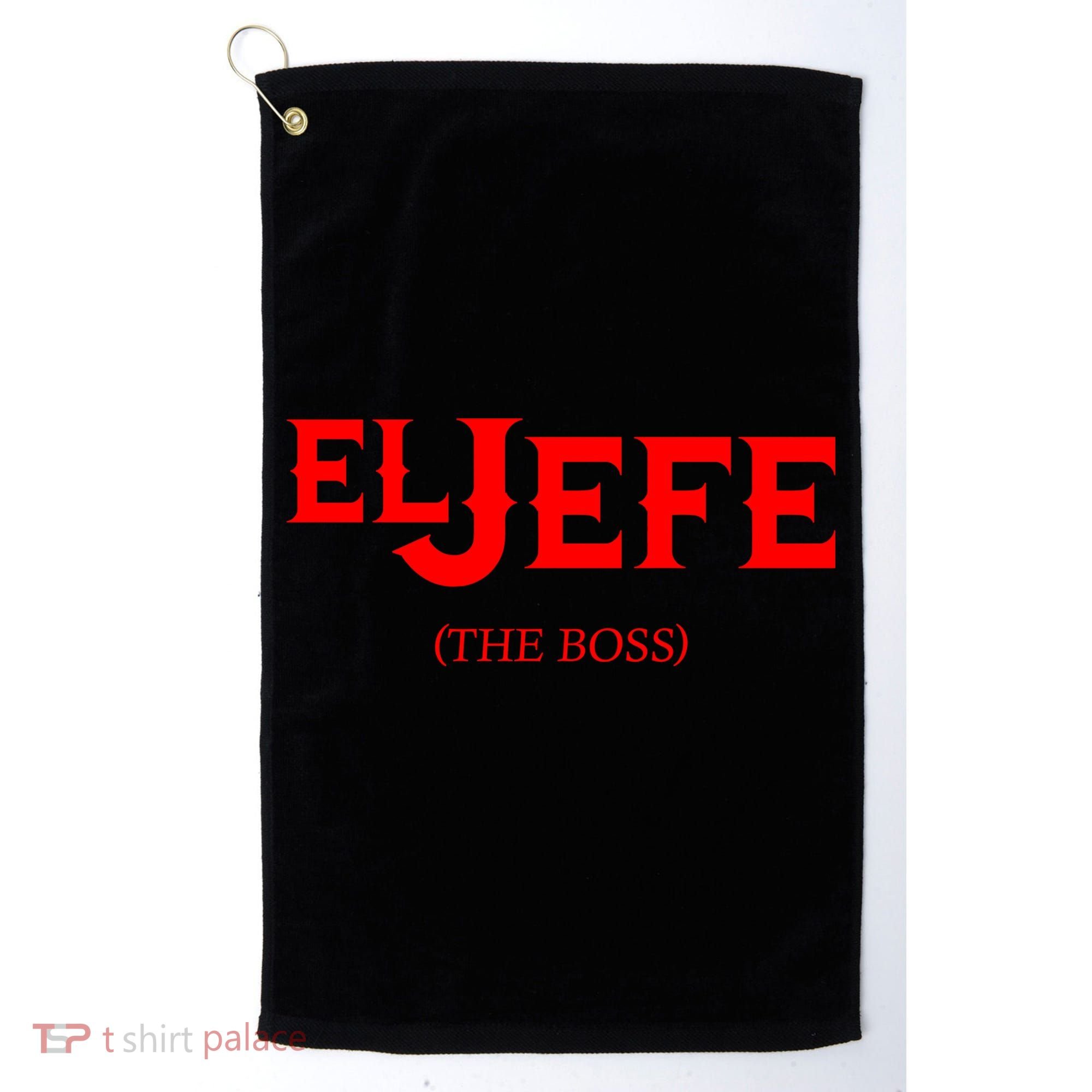 El Jefe (The Boss) Funny Text Logo Golf Towel